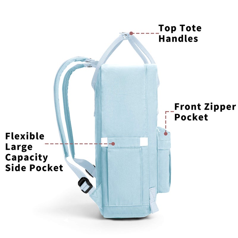 KALIDI Casual Laptop Backpack 15 Inches Classic Camping Rucksack Travel Outdoor Square Daypack College Hiking Gym Bag, Sky Blue - Image 3